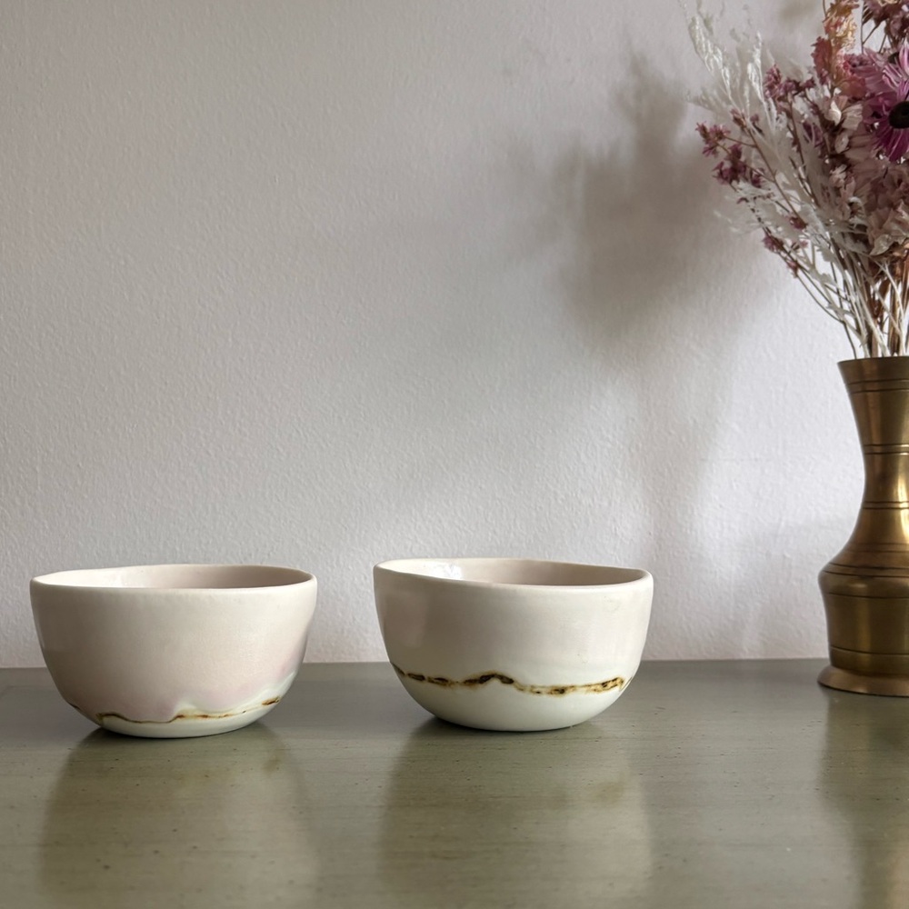 Handcrafted Porcelain Ceramic Teacups - Set of 2